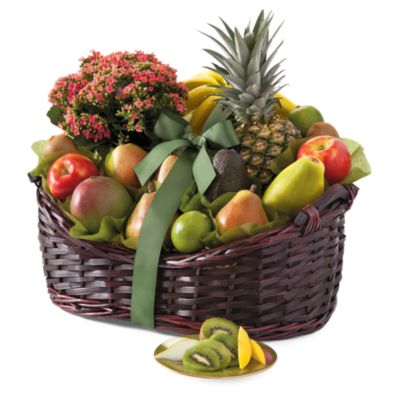 Fruit and Flower Gift Basket