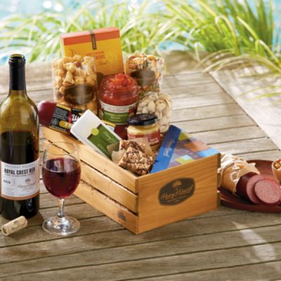 NEW Rogue River Snack Gift Basket with Wine