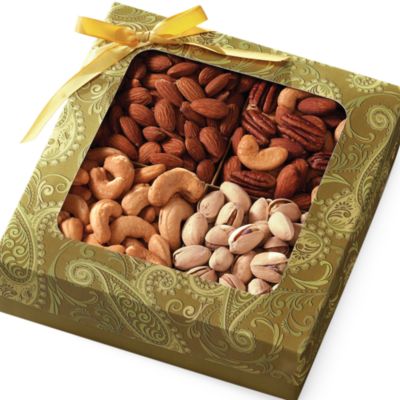 Deluxe Nut Gift Box, food gift basket, unique gift basket, gourmet gift basket