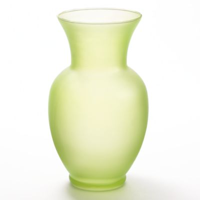 Frosted Green Ginger Jar Vase