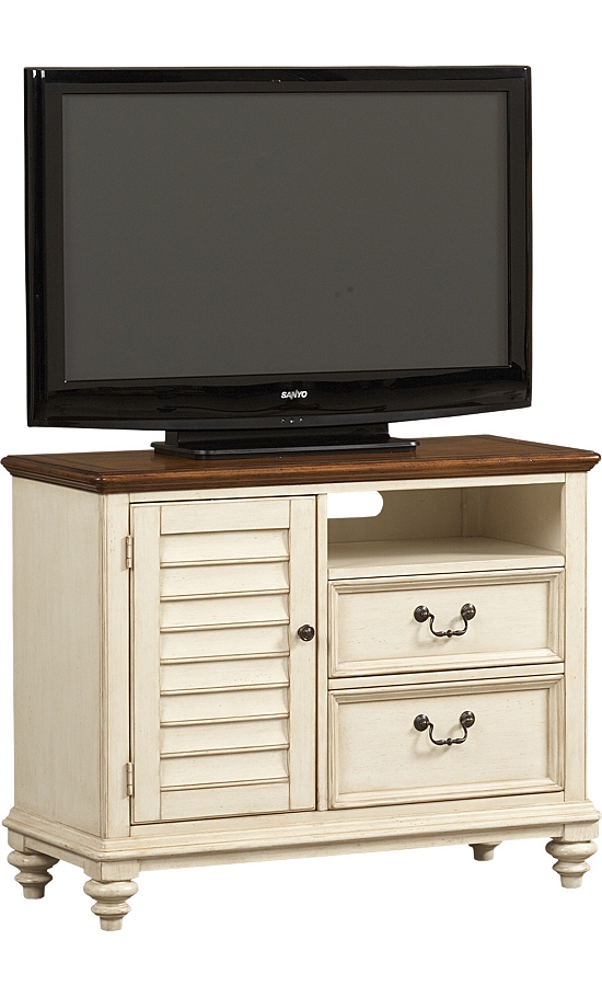 , Southport Entertainment Chest Distressed White, Havertys Furniture