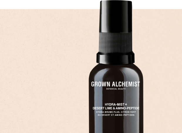 GROWN ALCHEMIST Hydra-Mist+ Desert Lime and Amino-Peptide. $36. Available at Holt Renfrew Bloor Street, Square One, Yorkdale, Montreal, Calgary, Edmonton, and Vancouver. FIND YOUR STORE