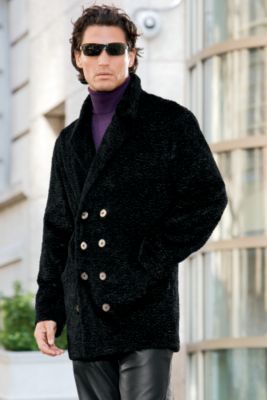 Faux Fur Pea Coat