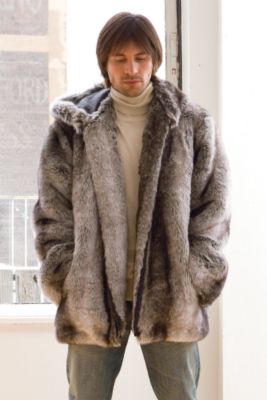 Tinello Faux Chinchilla Hooded Jacket