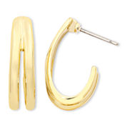 Liz Claiborne® Gold-Tone C-Hoop Earrings