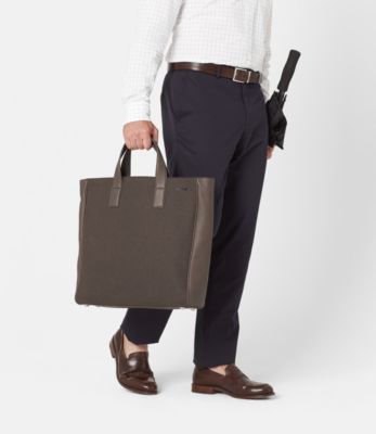 Kahn Wool Leather Tote