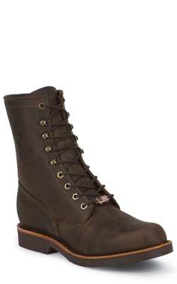 8" CHOCOLATE APACHE STEEL TOE LACE UP