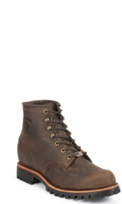 6" CHOCOLATE APACHE STEEL TOE LACE UP