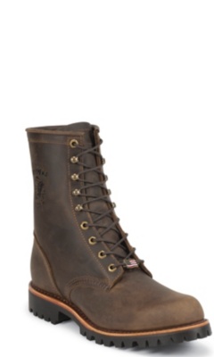 8" CHOCOLATE APACHE STEEL TOE LACE UP
