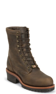 8" CHOCOLATE APACHE STEEL TOE LOGGER