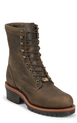 8" CHOCOLATE APACHE STEEL TOE LOGGER