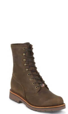 8" CHOCOLATE APACHE STEEL TOE LACE UP