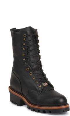 10" BLACK STEEL TOE LOGGER
