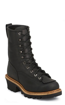 8" BLACK LACE TO TOE LOGGER