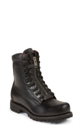 8" BLACK PATENT FRONT LACE WORKBOOT