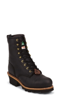 8" BLACK STEEL TOE LOGGER