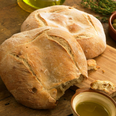 Two Round Loaves of Traditional Galician Bread - Bollas Gallegas