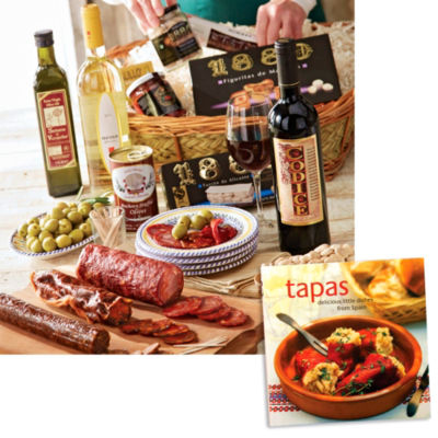 Feast of Spanish Flavor Basket and Tapas Recipe Book