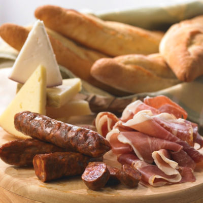 Bread, Cheese and Cured Meats Sampler