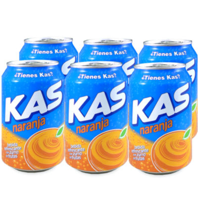 6-Pack of KAS Naranja Soda