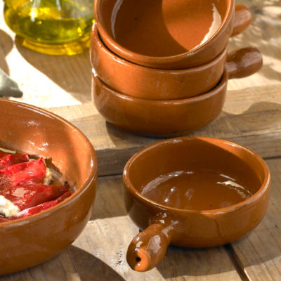 4.5 Inch Handled Terra Cotta Cazuela (4 Dishes)
