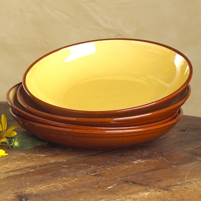 Paella Plate with Yellow Glaze