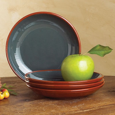 Salad/Dessert Plate with Green Glaze