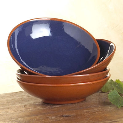 Soup Bowl with Solid Blue Glaze