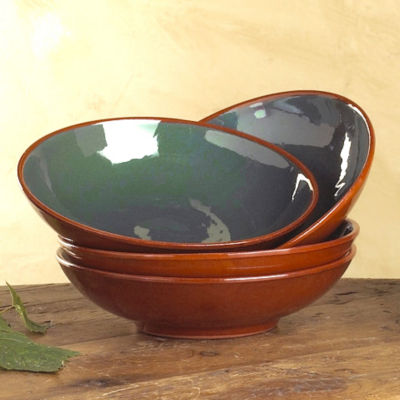 Soup Bowl with Green Glaze