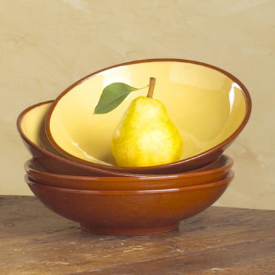 Soup Bowl with Yellow Glaze