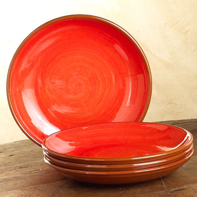 Dinner Plate with Red Wash Glaze