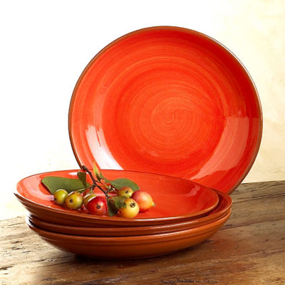 Salad/Dessert Plate with Red Wash Glaze