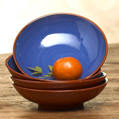 Soup Bowl with Blue Wash Glaze