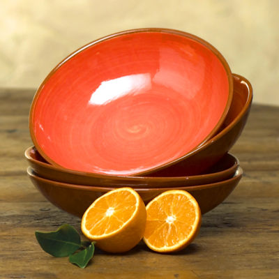 Soup Bowl with Red Wash Glaze