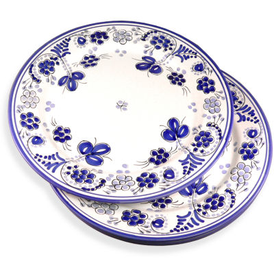 Set of 4 Blue Puente Plates - 11 Inches