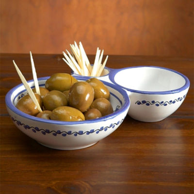 Blue & White Olive Serving Dish