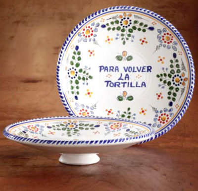 Spanish Tortilla Flipper/  Plate - Color Flor Design