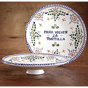 Spanish Tortilla Flipper/ Plate - Color 'Flor' Design