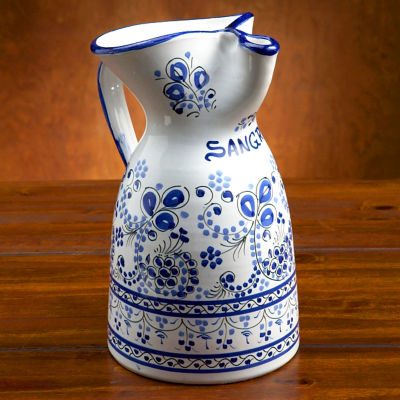 Ceramic Sangria Pitcher - Blue Puente Design
