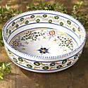 Deep Serving Bowl - 12 Inches Wide, Colorful Flor Design