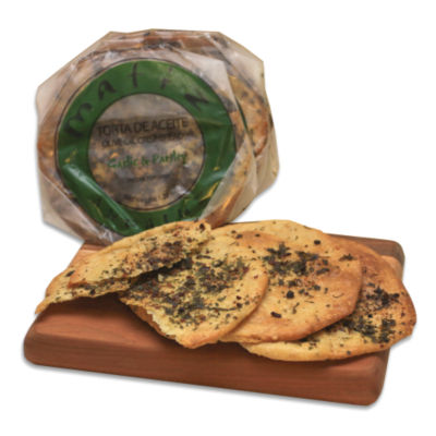 Savory Tortas de Aceite Crisps with Garlic and Parsley