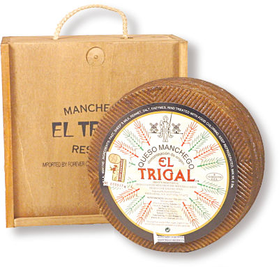 Wheel of  'Reserva' Manchego Cheese in Wood Box