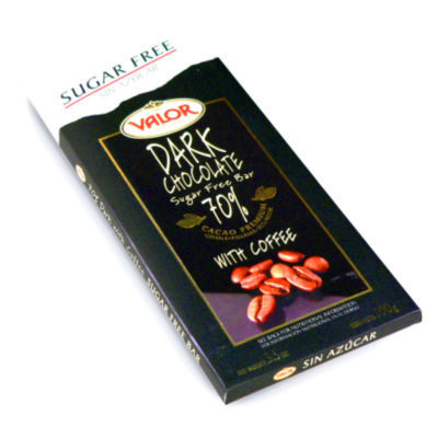 Sugar Free Dark Chocolate with Coffee by Valor (2 Bars)