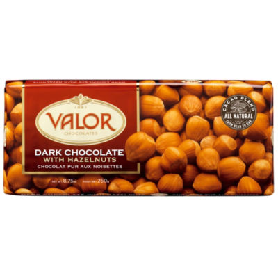 Dark Chocolate Bar with Whole Hazelnuts by Valor