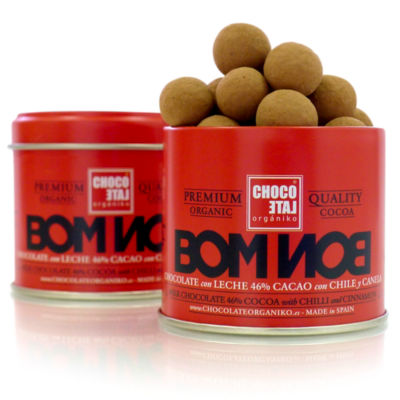 Dark Chocolate Bonbons with Chili, Cinnamon and Vanilla (2 Tins)