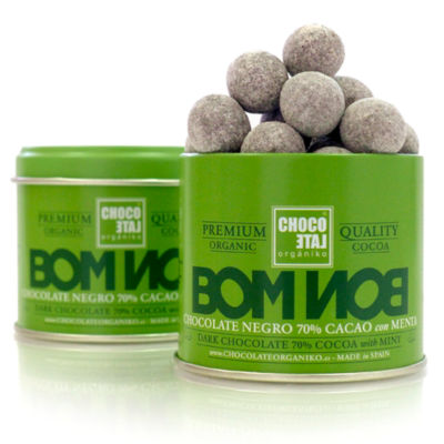 Dark Chocolate Mint Bonbons by Org&aacute;niko (2 Tins)