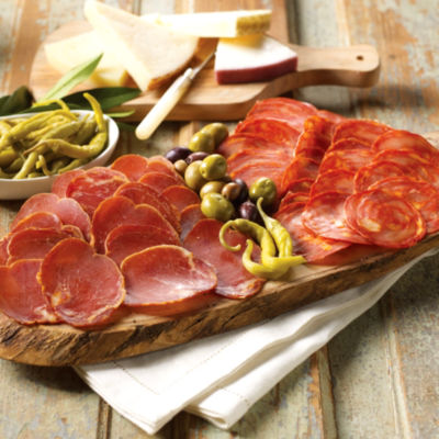 Duo of  Sliced Chorizo & Lomo Dry-cured Pork Loin by Peregrino