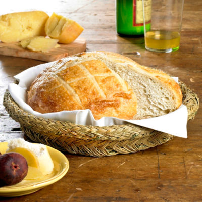 Round Bread Basket - Handwoven Esparto Grass 