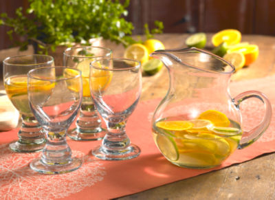 Glass Sangria Set - Pitcher and 4 Glasses