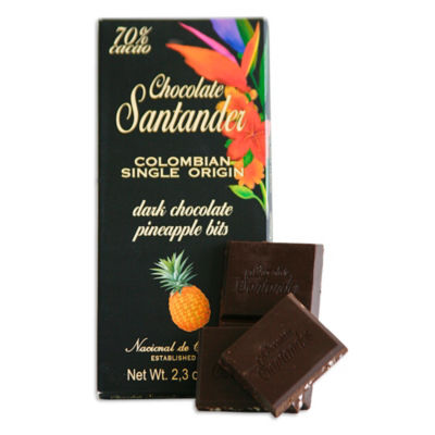 Chocolate Santander Dark Chocolate and Pineapple Bar (2 Bars)